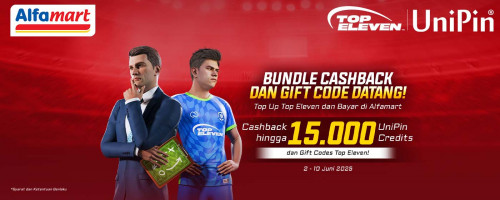 Top Up Top Eleven dan Bayar di Alfamart, Dapatkan Bonus 15rb UC dan Special Gift Codes Top Eleven!!